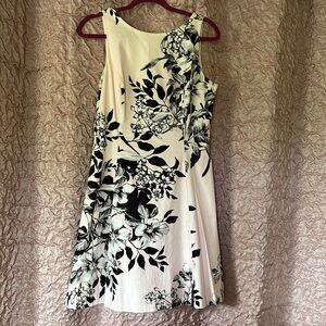 Ralph Lauren One Shoulder Black and White A-Line Dress
